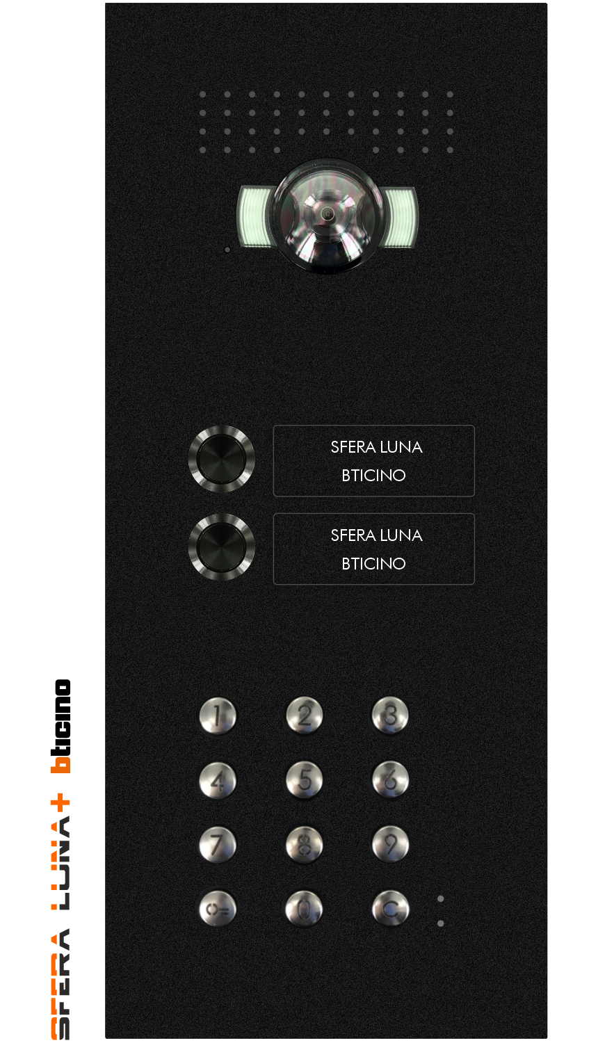  Vidéo-parlophonie SFERA LUNA+2 boutons clavier à code haut de gamme Bticino