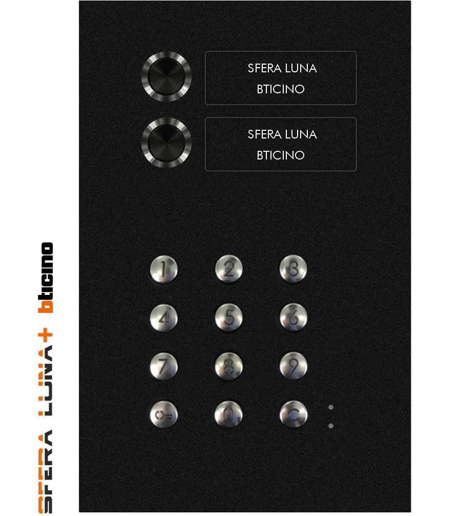  Vidéo-parlophonie SFERA LUNA+2 boutons clavier à code haut de gamme Bticino
