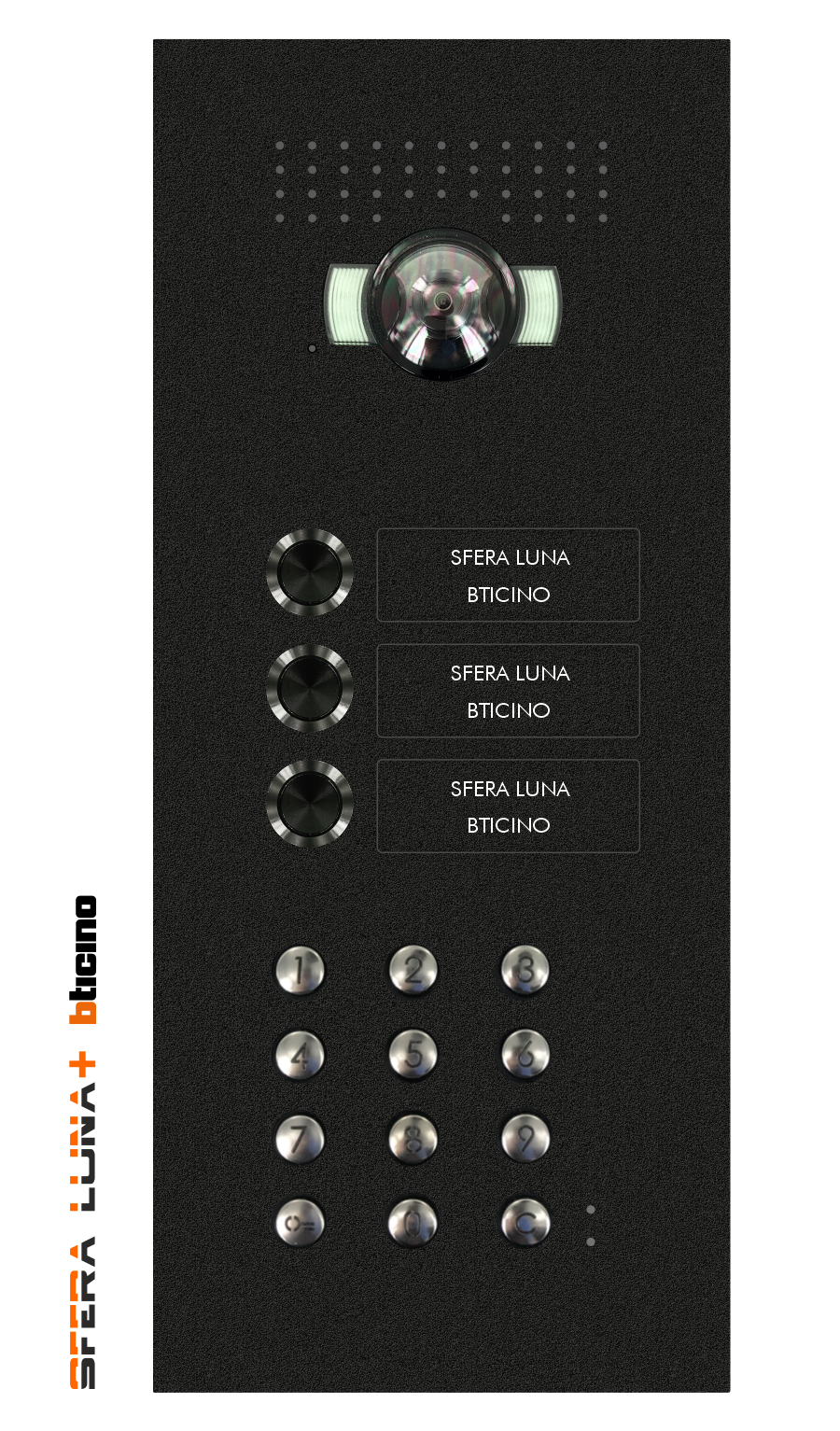   Vidéo-parlophonie SFERA LUNA+3 boutons clavier à code haut de gamme Bticino