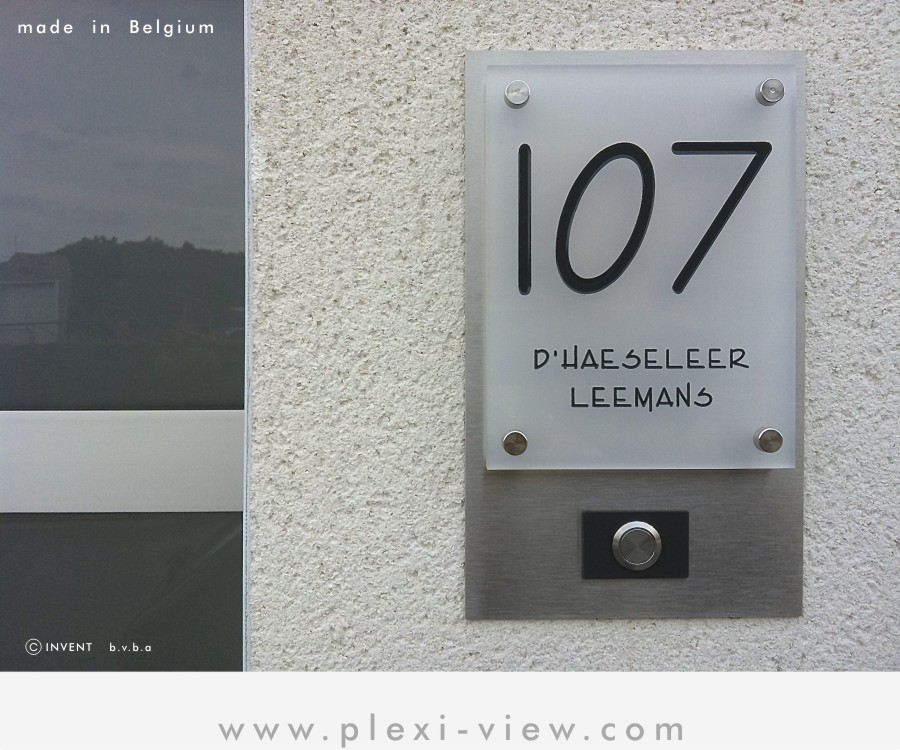 stout pil rand Huisnummer deurbel design naam USMV | Plexi-View: Huisnummer deurbel design  naam USMV