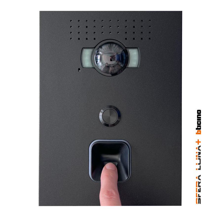 SFERA LUNA + Fingerprint Reader Ekey s-line + Badge Reader Video entry panel High-End Bticino