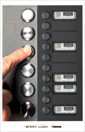 SFERA LUNA+ 10 → 16 Call Buttons for Audio/Video door entry system Bticino (3500030+3500030)