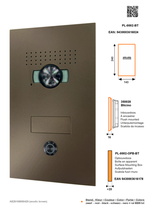 Video-Türstation SFERA LUNA mit 1 Ruftaster HIGH-END BTICINO