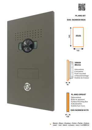 SFERA LUNA1 Drukknop Video Parlofonie High-End Bticino