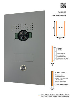 Video-Türstation SFERA LUNA mit 1 Ruftaster HIGH-END BTICINO