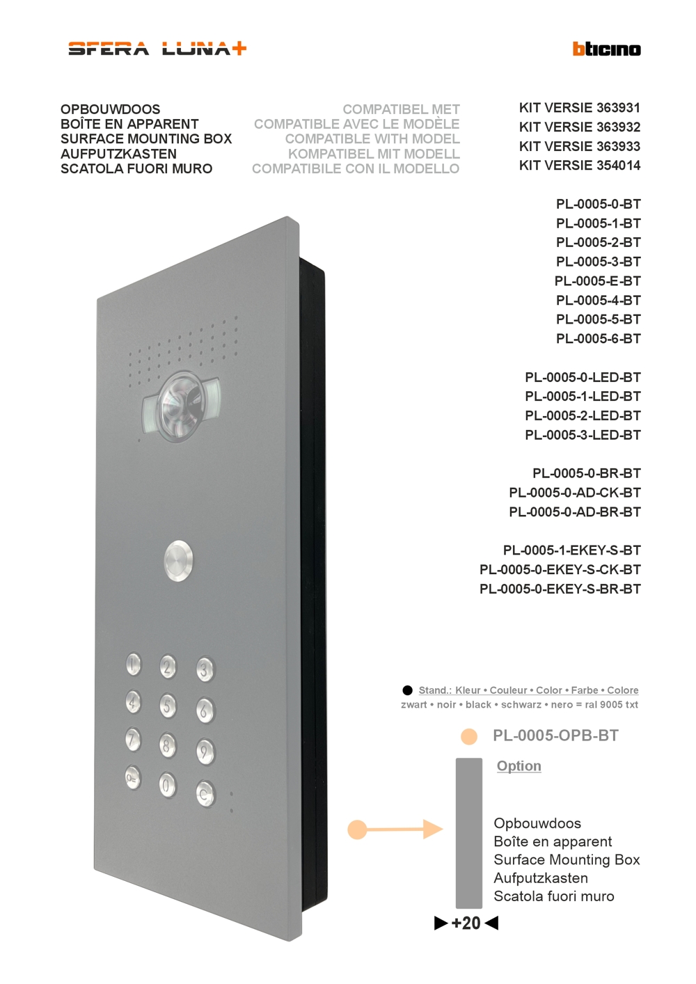 Boîte en apparent SFERA LUNA+ 3 MODULES Boîte en apparent SFERA LUNA+ 3 MODULES
