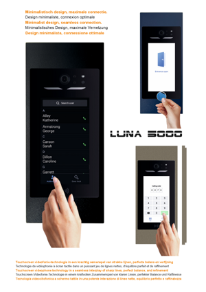 LUNA 5000 Pannello Frontale Premium (per modulo touch Bticino 354000)