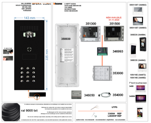 Video Parlofonie High-End Bticino SFERA LUNA+1 code keyboard