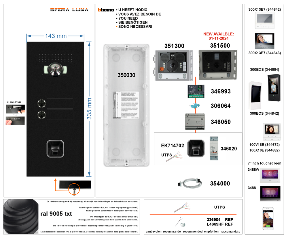 SFERA LUNA+ EKEY S-LINE 02 FINGERPRINT VIDEO-SPRECHANLAGEN HIGH-END BTICINO