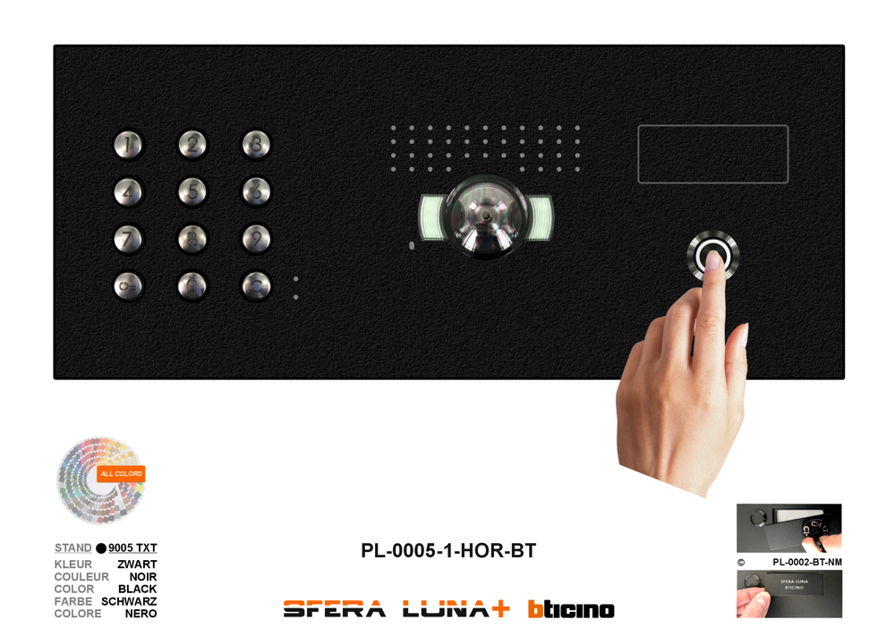 SFERA LUNA+1 HORIZONTAAL CODEKLAVIER VIDEOFONIE HIGH-END BTICINO