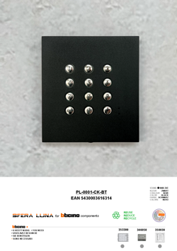 Frontale Tastiera a Codice finitura Sfera Luna (stand alone)