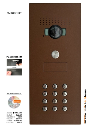 VIDEO-SPRECHANLAGEN HIGH-END BTICINO SFERA LUNA+1 mit CODELOCK-/TASTATUR