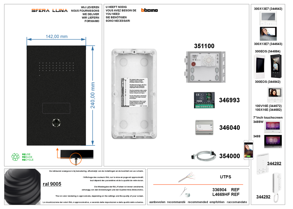 AUDIO SFERA LUNA SPRECHANLAGEN HIGH-END BTICINO