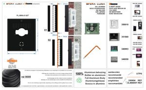 Pulsantiera videocitofono di alta gamma SFERA LUNA MINI 01 di Bticino