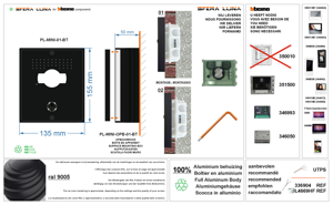 2 wires video entrance panel high-end SFERA LUNA MINI 01 Bticino 