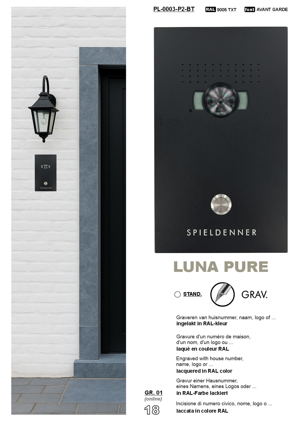 Video Parlofonie High-End BTICINO SFERA LUNA PURE name